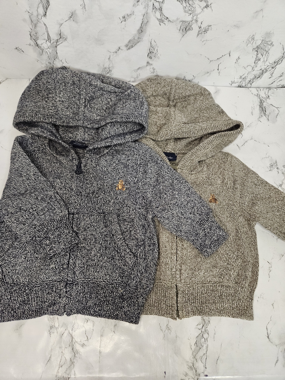 0-3 M. Baby Gap knit zip-up hoodies 